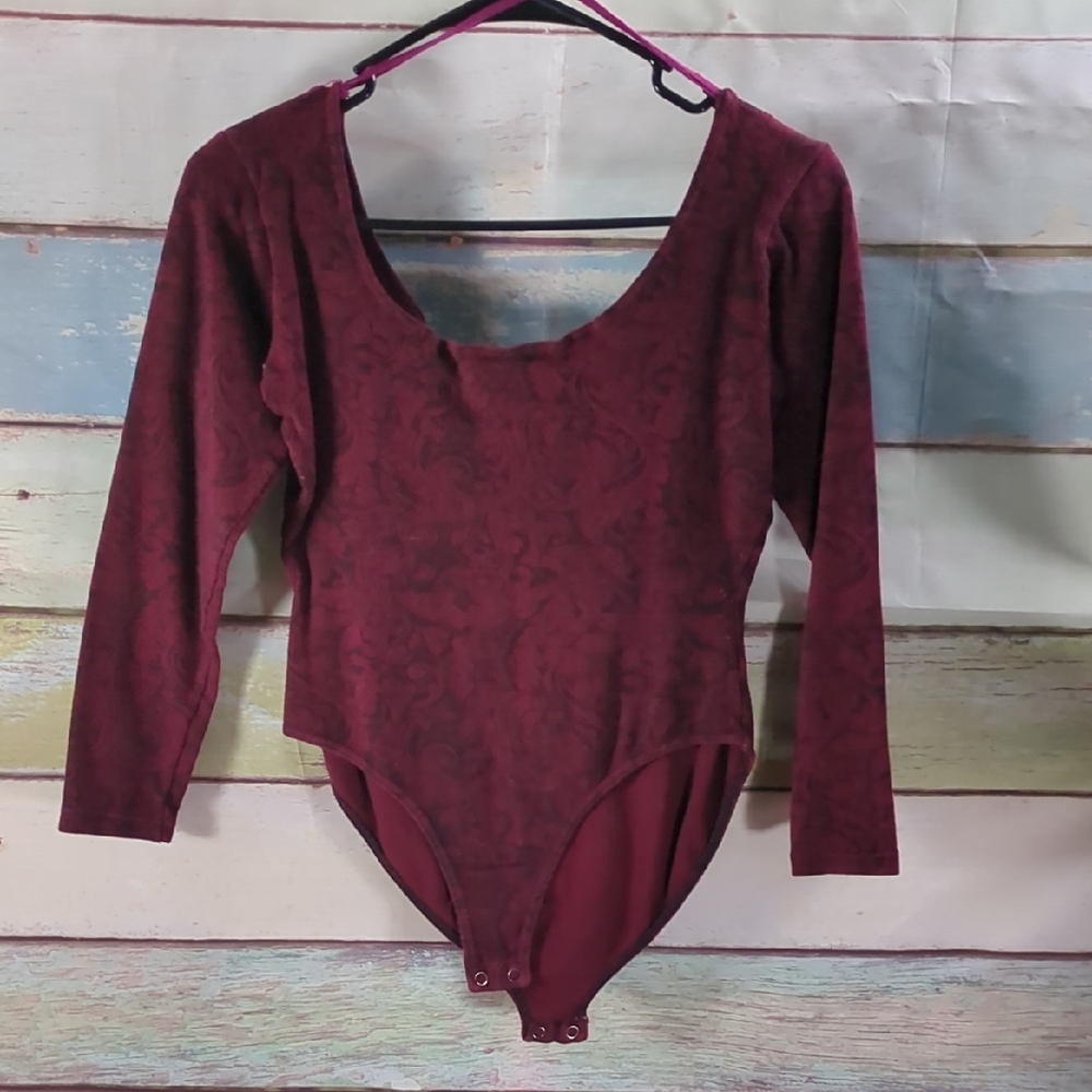 Women's Betty Blue Burgundy Bodysuit